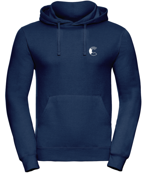 Dark blue hoodie logo