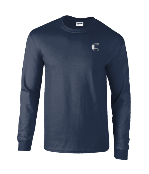 Dark blue long sleeve t-shirt logo